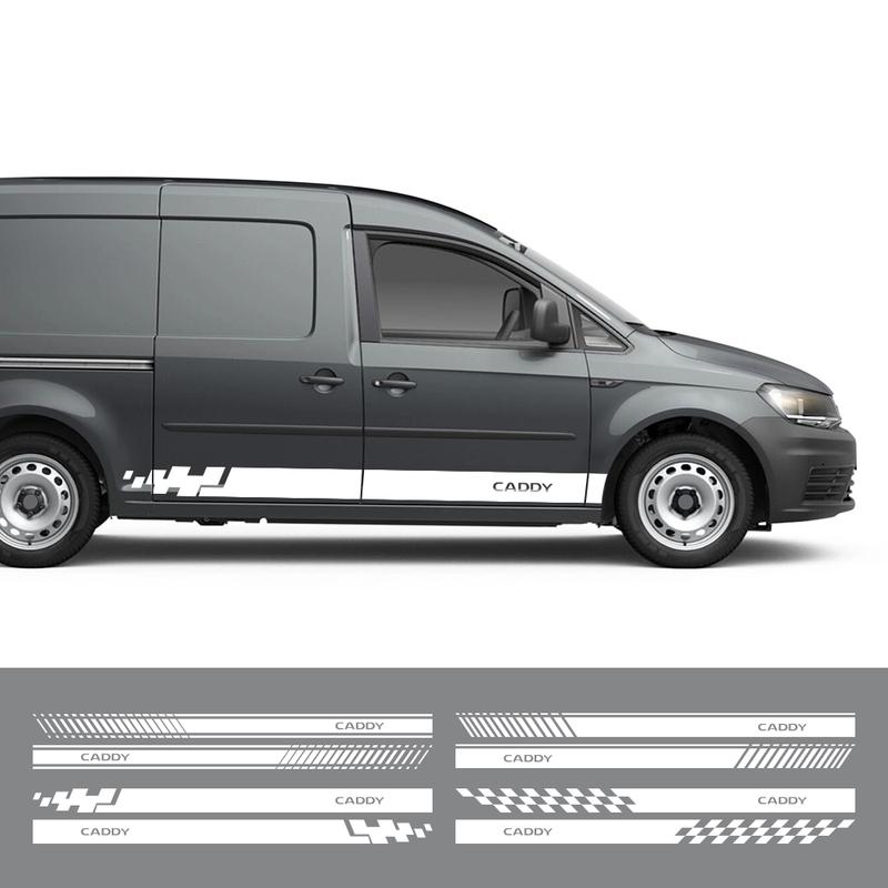 Car Door Side Stickers For Volkswagen VW Caddy MK1 MK2 MK3 MK4 Maxi Kombi Camper Van Racing Vinyl Decor Decal Auto Accessories