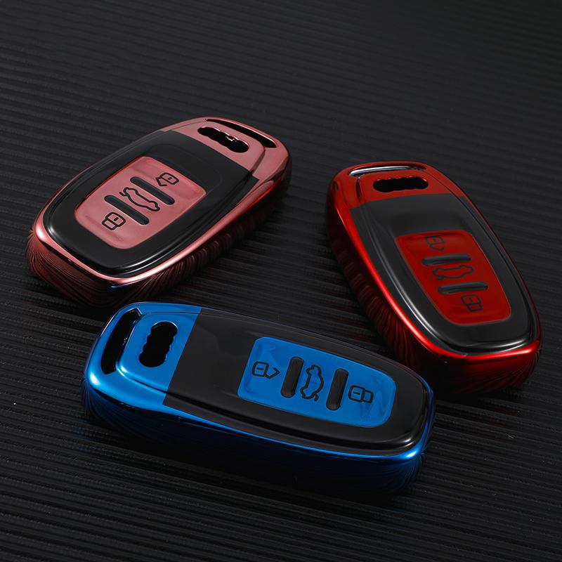 TPU Car Remote Key Case Cover Shell Fob for A1 A3 A4 A5 A6 A7 A8 Quattro Q3 Q5 Q7 S4 S5 S6 S7 S8 R8 TT Accessories