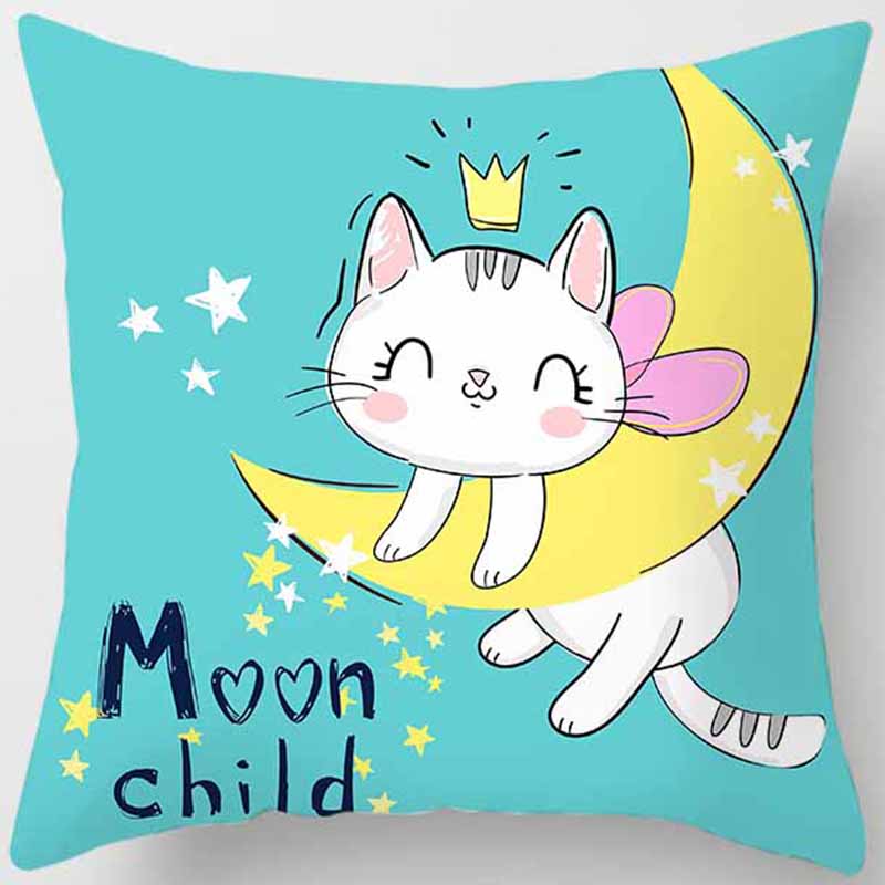 Cat Printed Pillowcase Bedroom Living Room Pillowcase Home Decoration Car Sofa Cushion Cover