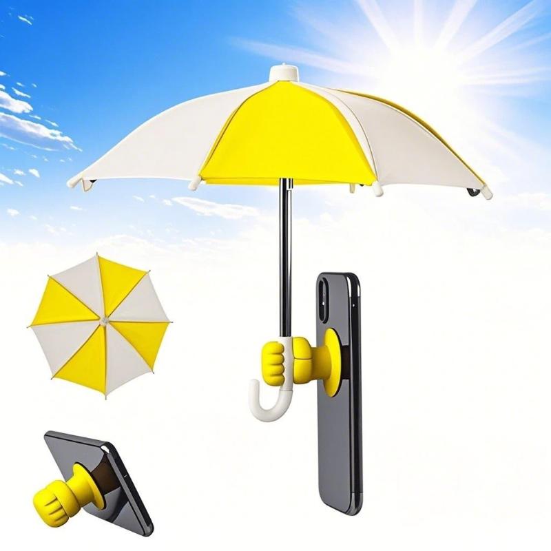 1Pcs Waterproof Rainproof Universal Smartphone Sun Shade Outdoor Live Phone Mini Umbrella Portable Car Phone Holder Umbrella