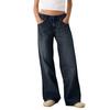 Damen Retro High-Rise Straight Street Wide-Leg Jeans