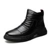 Fashion Men Leather Boot Snow Boot Warm Versatile Cotton Shoe High Top Casual Leather Shoe British Style Men Boot Trend 2024