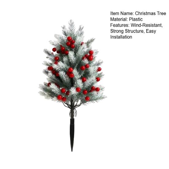 Weihnachtsbaum Windbeständige Stabilität Starke Struktur Kiefernnadel Weihnachtsbaum mit Beeren-Details Realistische Gartendekoration
