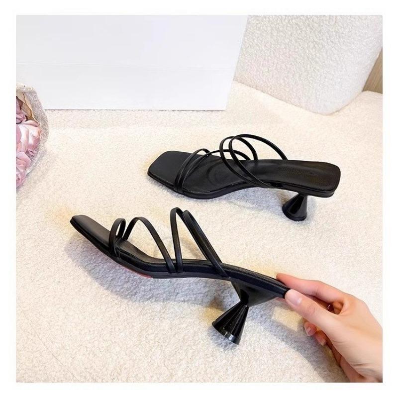 Women High Heel Sandals Summer Casual Female Shoes Woman Square Heel Open Toe Ankle Strap Ladies Sandalias Wedge Shoe 2025 New