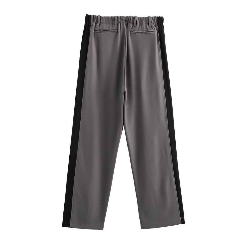 2024 Autumn/Winter Women's Patchwork Suit Jacket & Straight-Leg Pants Set