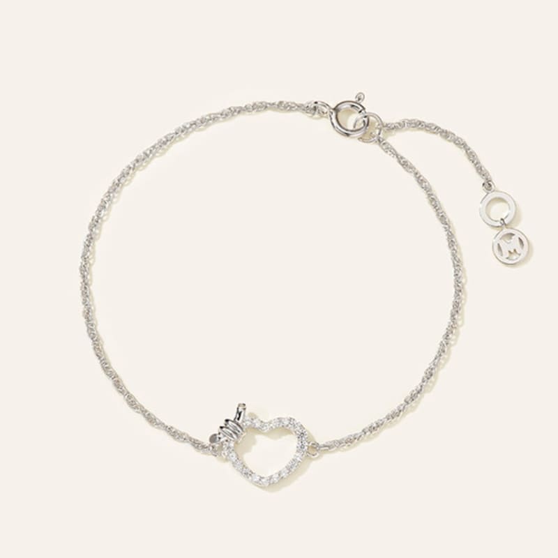METROCITY JEWELRY Cuore Sterling Silver White Bracelet A231SB2002WPA