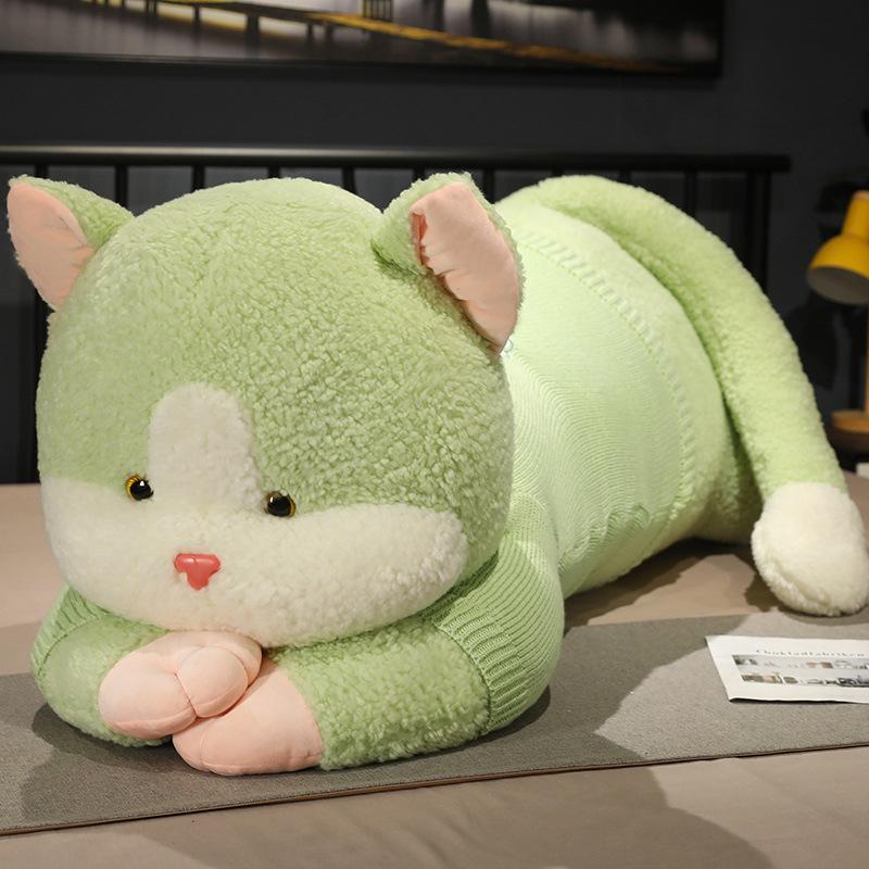 Cute Cat Pillow Doll Girl Sleeping On The Bed Rag Doll Bear Doll Large Plush Toy