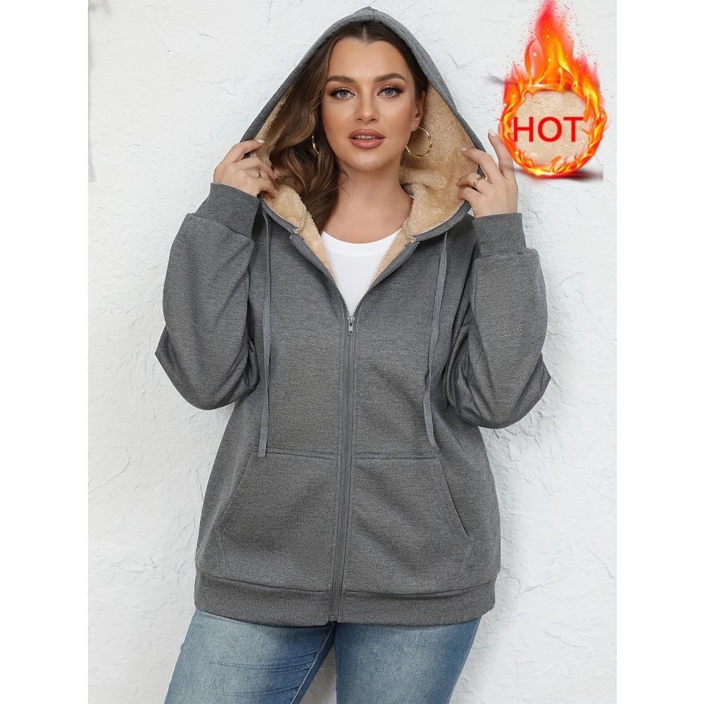 New Winter Warm Plush Hooded Sweatshirt for Women