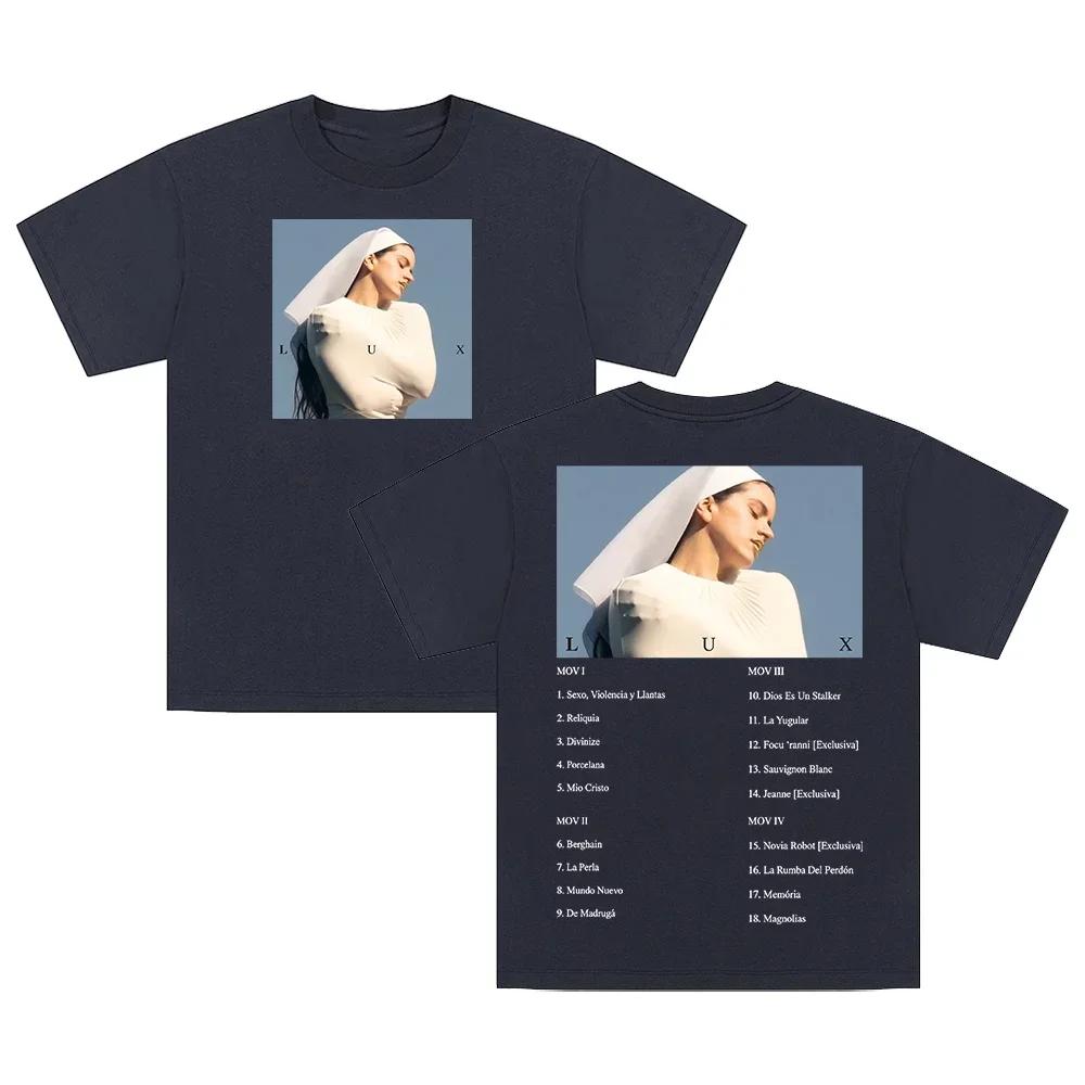 2026 Rosalia LUX Inspired Oversized TShirt Unisex Graphic Cotton Crewneck Short Sleeve Summer Streetwear Women Unisex Fashion