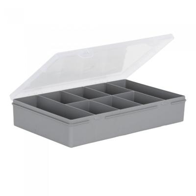 Organiser Box Upcycled Soft Grey / Clear 29cm
