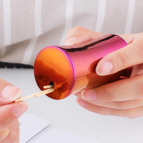 Toothpick Holder Large Capacity Dustproof Moistureproof Stainless Steel Mini Dining Table Toothpick Dispenser Container Kitchen Gadget