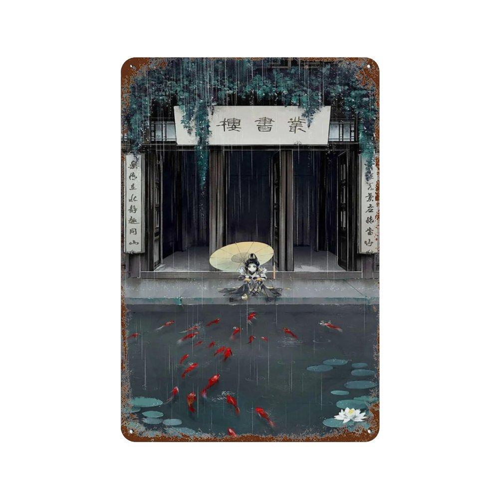 Vintage Japan Art Metal Tin Sign Yayoi Kusama Poster Plaque Katsushika Hokusai Wall Art for Room Club Man Cave Bar Home Decor