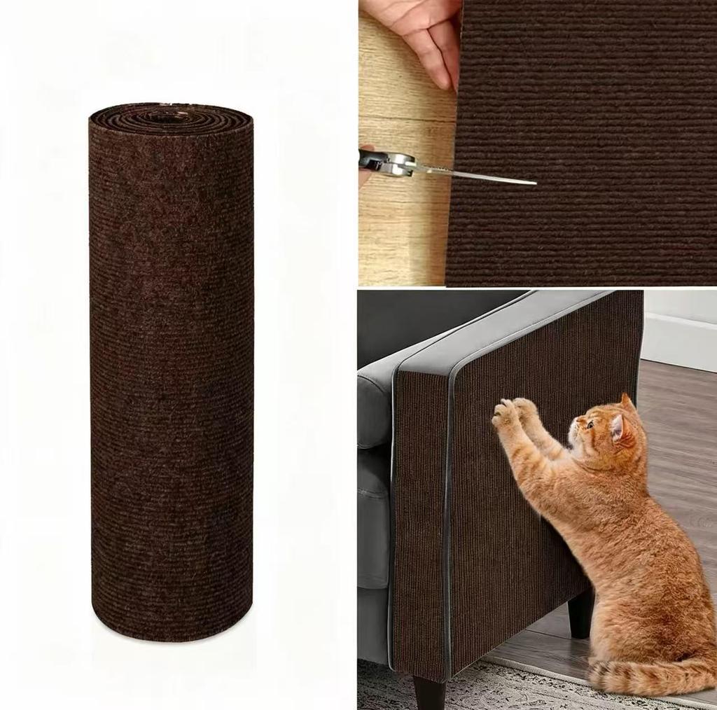 Self-Adhesive, Trimmed Cat Scratch Wall Mat - No Shedding, Wear-Resistant, Anti-Scratch Climbing Sticker