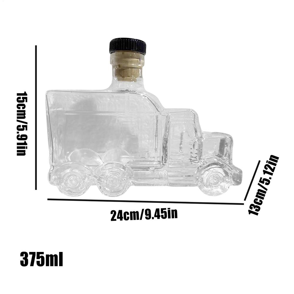 375ml Bourbon Decanter Whiskey Container Holder Half Truck Decorative Decanter with Stopper for Liquor Beer Champagne Hosting