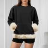 Women's Casual Round Neck Long Sleeve Sweatshirt Solid Color Sweatshirt