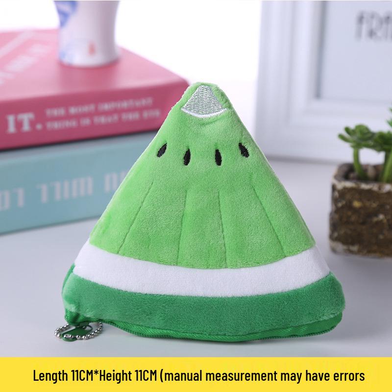 

Корейский мультяшный плюшевый кошелек для монет, брелок - милый мини-дизайн арбуза и ананаса