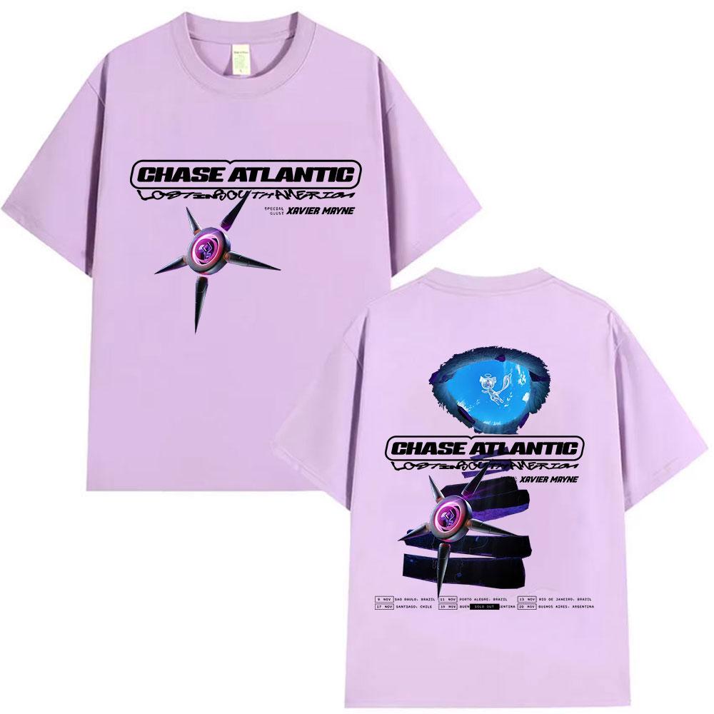 Rock Chase Atlantic Lost In South America Tour 2025 Graphic T-shirt Unisex's Gothic Hip Hop Short Sleeve Cotton T Shirts Streetwear