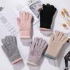 Husté pletené rukavice Pletené palčáky s plnými prsty Zimní teplé Dámské rukavice Ženy Dívky