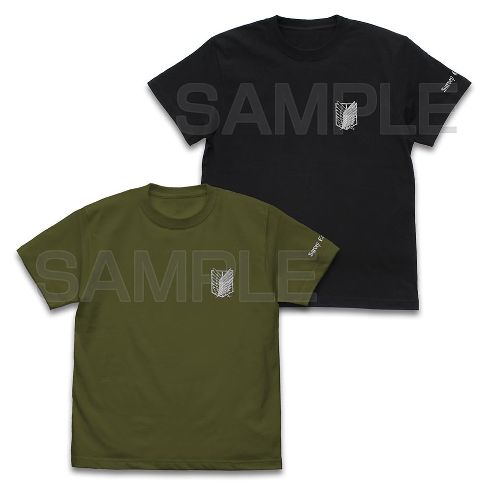 COSPA Attack on Titan Scout Regiment Embroidered MOSS L Size [Official] One-Point T-Shirt