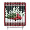Christmas Shower Curtain Floor Mat Combination Four-Piece Set Bathroom Toilet Carpet Shower Room Mat Foot Mat