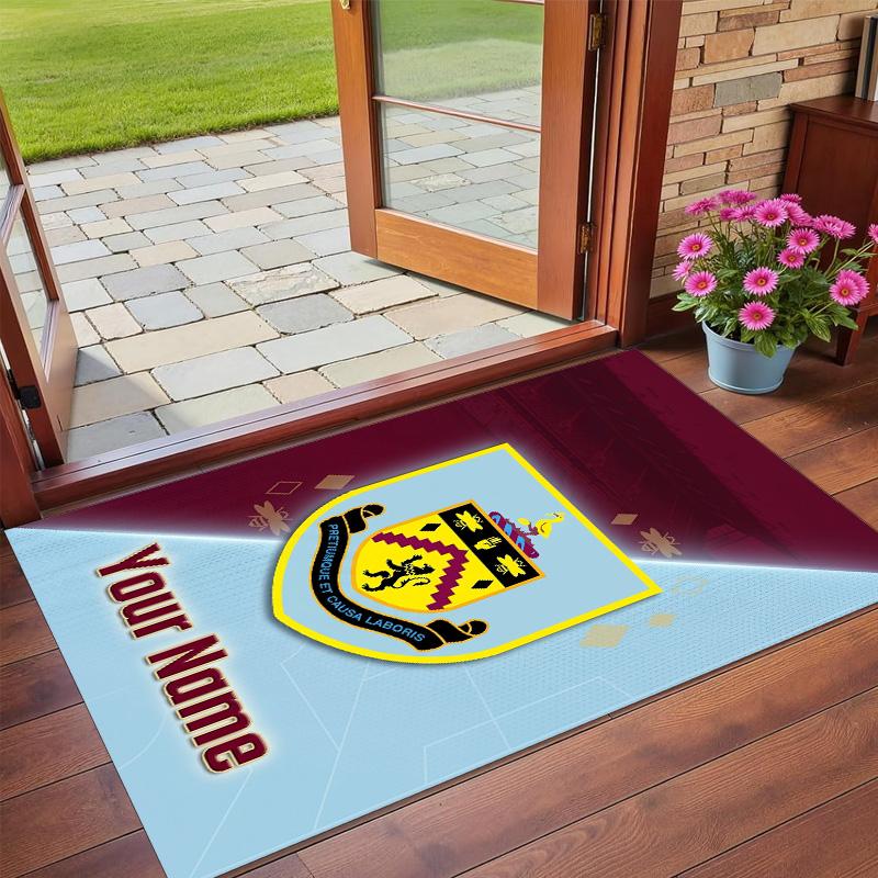 Crystal Velvet Rug Custom Name Text, Soft Non Slip Floor Mat Home DecorBurnley Football