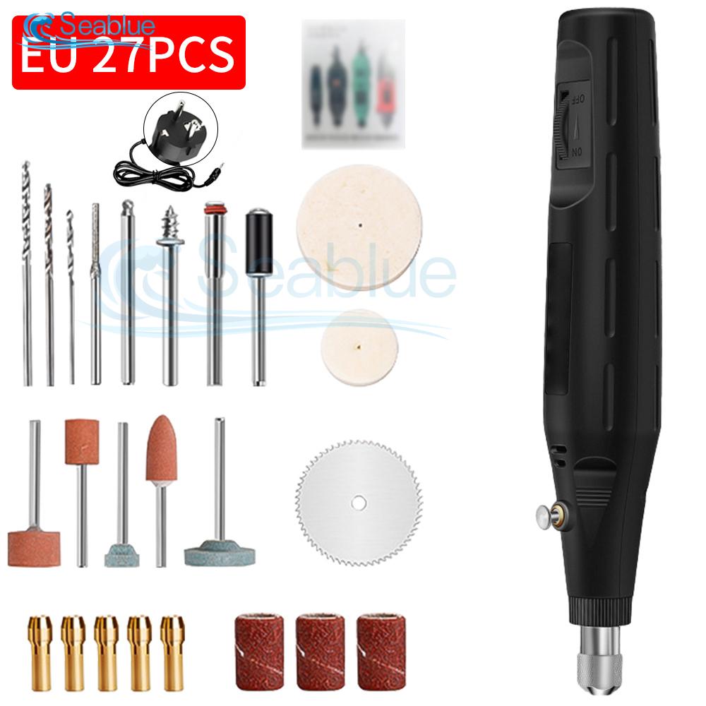 27 In 1 12V 18000r/min Mini Drill Electric Carving Pen Variable Speed Rotary Tools Kit Engraver for Grinding Polishing