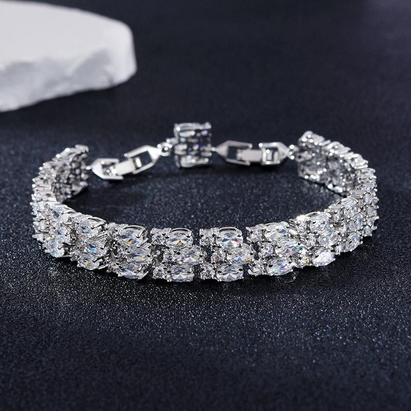 Wind Zircon Bracelet Copper Inlaid With Diamonds Jewelry Unisex Square Geometric Bracelet