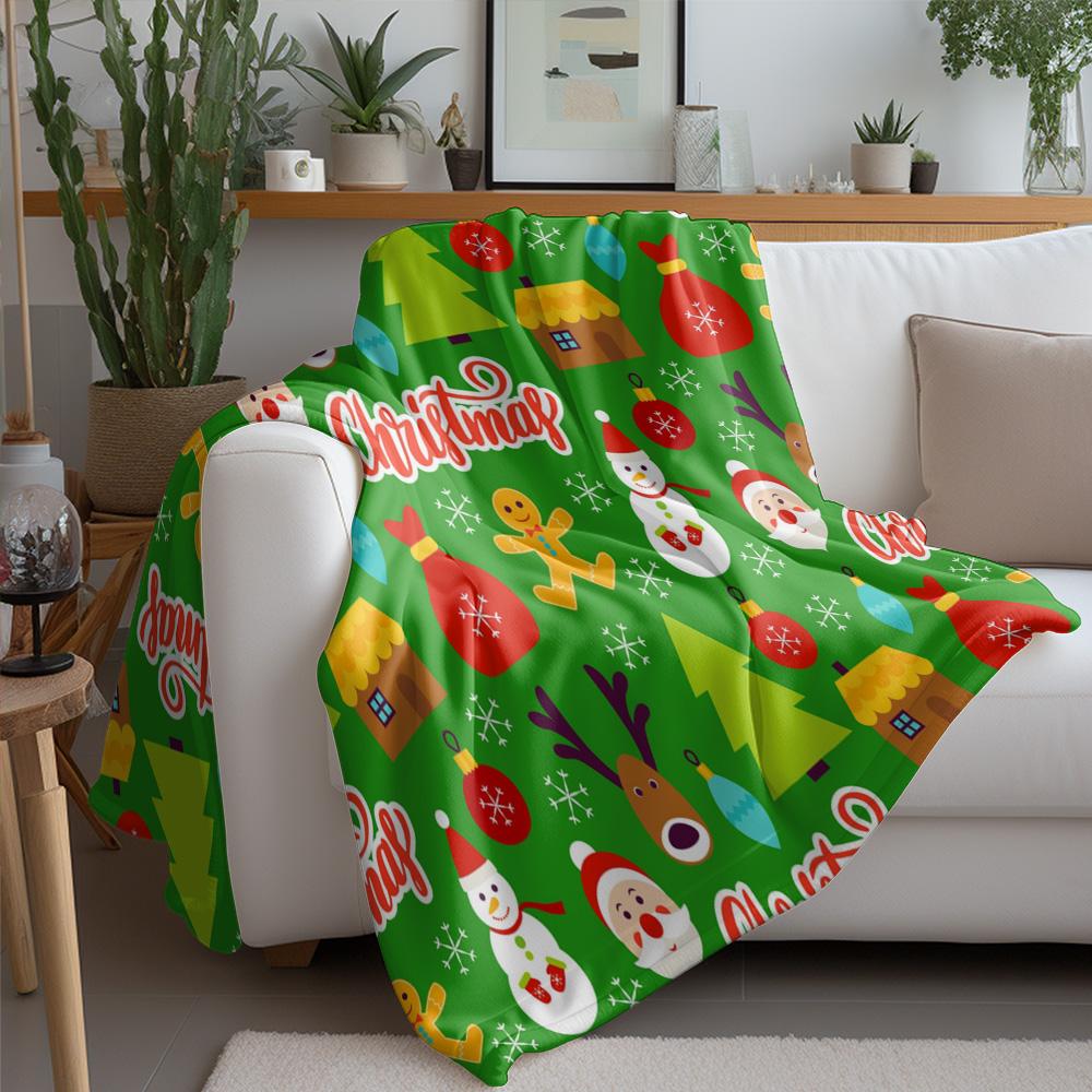 TU Cozy Soft Throw Blanket Flannel Fleece Warm Bedspread Living Room Decor Gift Christmas Pattern Plush Throw