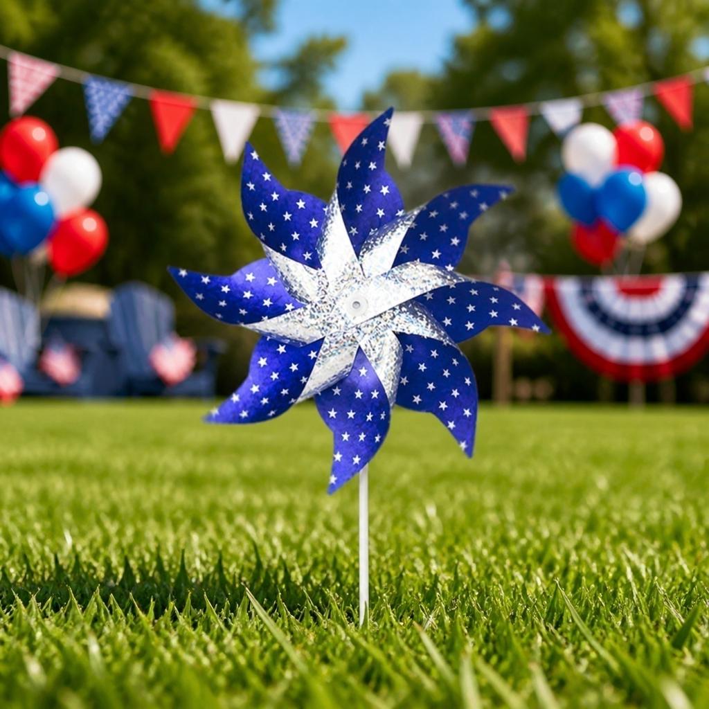 Outdoor Patriotic Windmill for Yard and Garden Decoration