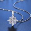 Sterling Silver 925 Moissanite Starburst Necklace with D Color One Carat Pendant