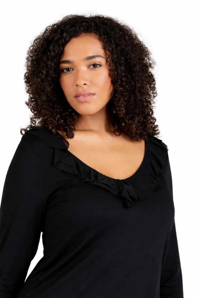 Guido Maria Kretschmer - Women' Long Sleeve Blouse - Cleo Top Gmc-1023-05602 Black 46
