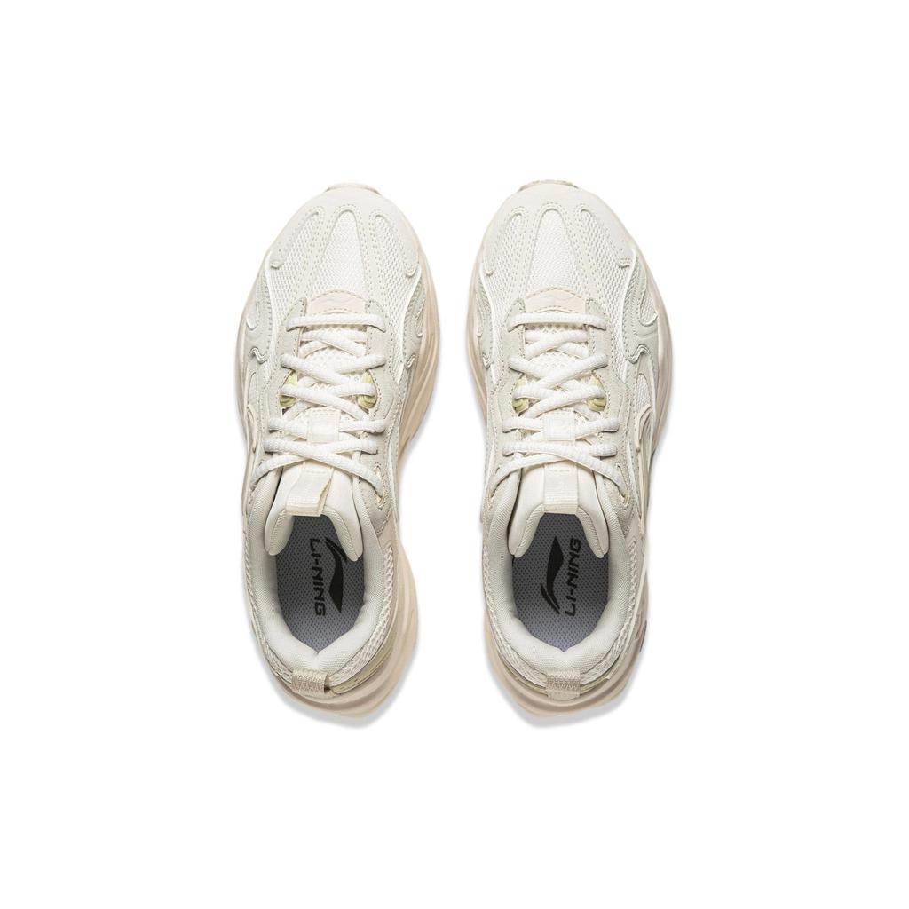 Li Ning Meteor Cushioning Slip Resistant Abrasion Resistant Support Low top Casual Shoes Women's White Green AGCU122-2