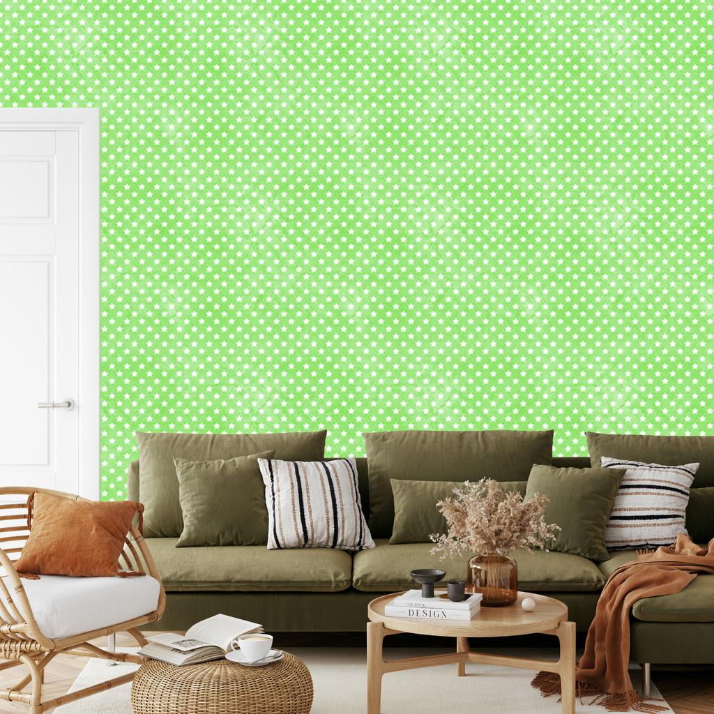 Mint Stars Wallpaper for Living Room and Bedroom 50x1000