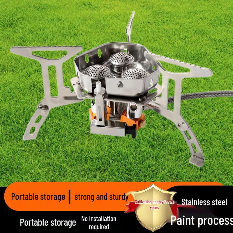 Portable Outdoor Three-Head Camping Stove