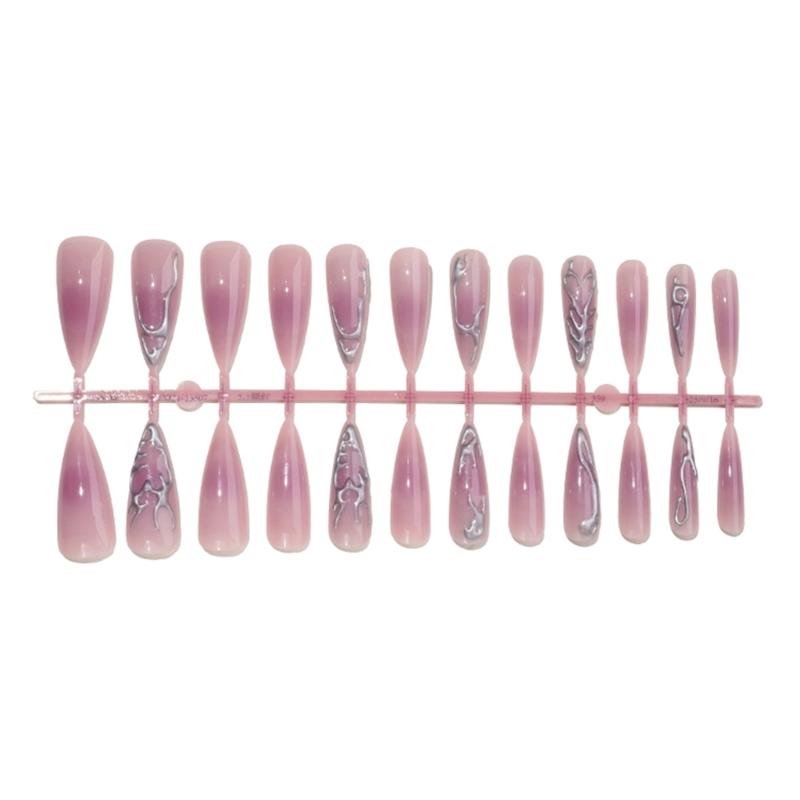 Realistische 3D-Künstliche Nägel Stilettos Form Einfache Anwendung ABS Gefertigte Falsche Nägel Für Frauen Modeveranstaltung Tägliches Tragen