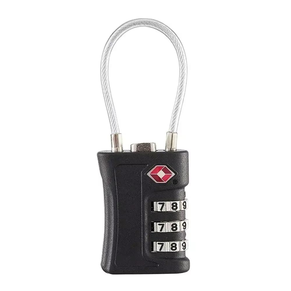 

4 Pack TSA Customs Code Lock for Travel Luggage Password Changeable black Lock Contrast Design Padlock 3 Digit Combination Lock