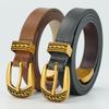 Women's Genuine Leather Belt Smooth Buckle Women's Thin Belt Fashionable Jeans Casual Pants Dress Decorative Skirt Women