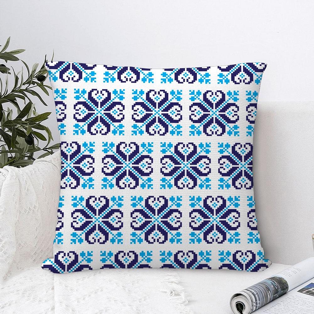 Ukrainian Folk Pattern Pillow Case Sofa Decorative Home Double-sided Printing Short Plush Cushion Cover Throw Pillow Cover Gifts