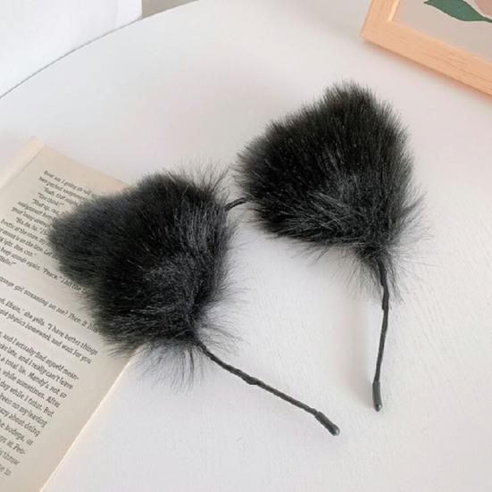 Cats Ear Long Plush Cute Anime Cosplay Hair Clasp Headband Party Costume for Daily Wear