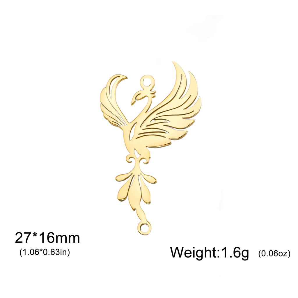 Stainless Steel Phoenix Pendants Fashion Mythical Animal Charms Necklace Bracelets Jewelry Making Accessories Handmade DIY Gifts