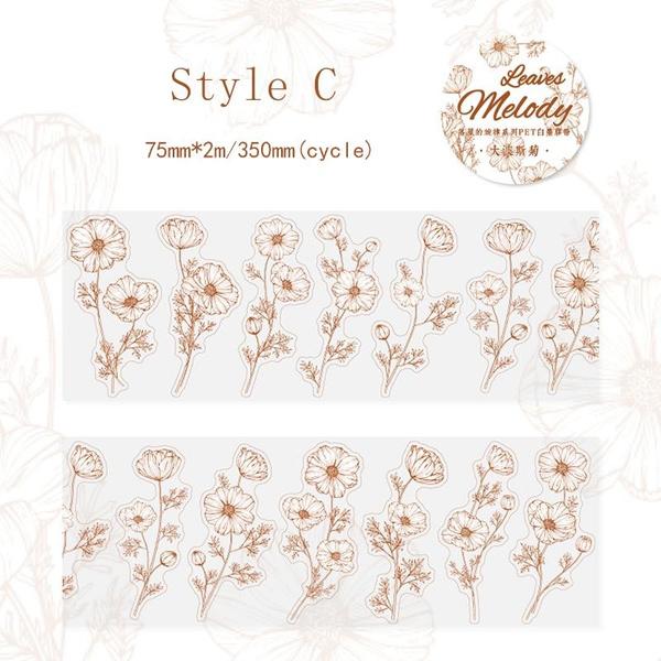 1 rolle Vintage Pflanzen & Blumen Serie PET Band Scrapbooking Dekoration Collage Journal Tagebuch Diy Aufkleber