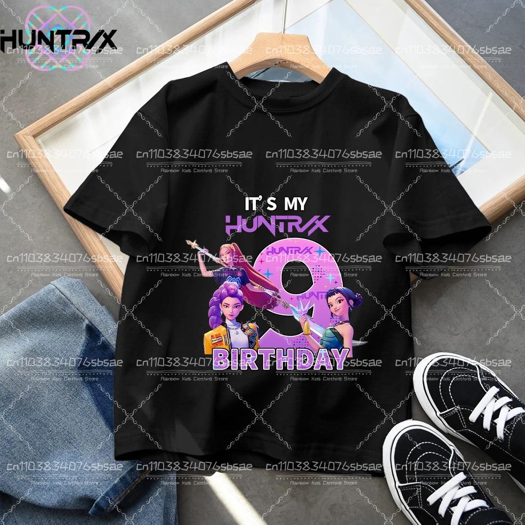 Kpop Dämonenjäger Nummer T-Shirt Kawaii Rumy Geburtstagsoberteile Partykleidung Mädchen T-Shirt Sommer Kurzarm Baumwolle Kinderkleidung Boutique