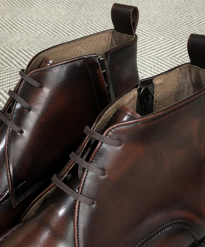 Joenshoe Holst Side Zipper Chukka Boots Red Brown
