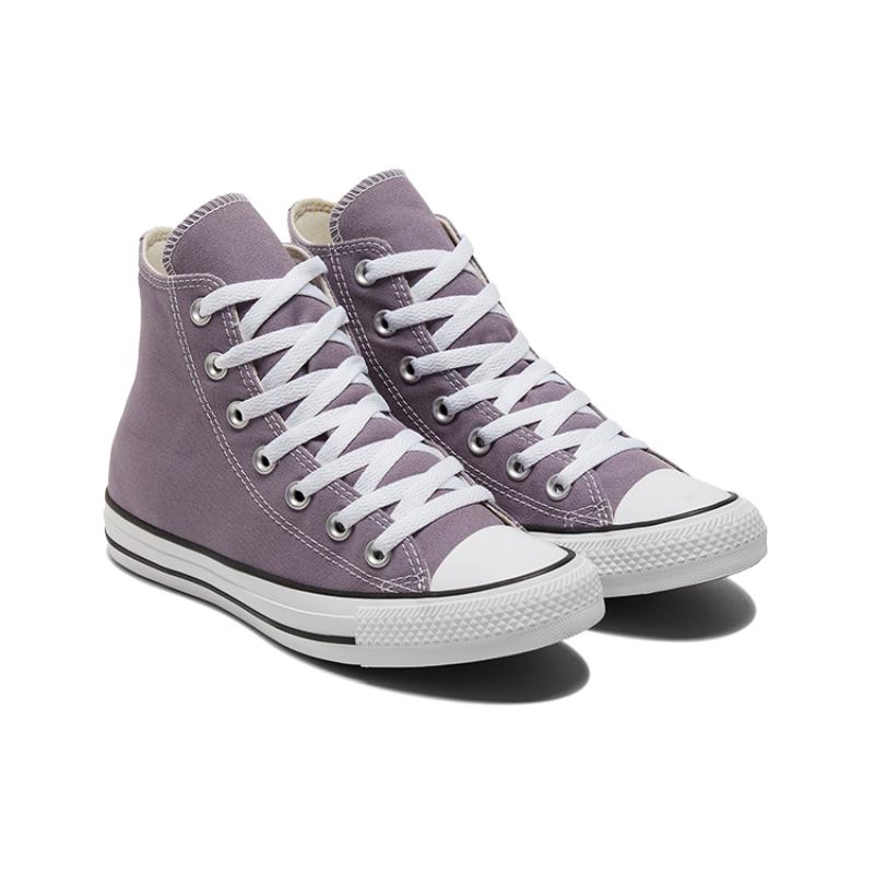 Converse Chuck Taylor All Star Comfortable and Versatile High Top Canvas Shoes Unisex Gray Purple