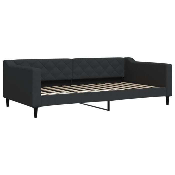 VidaXL Lit de jour avec matelas noir 100x200 cm tissu 3197415