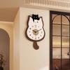 Cream Style Living Room Wall Clock Ancient Wind Design Cartoon Cat Restaurant Clock Mural Corridor Mute Wall Clock Home Decor