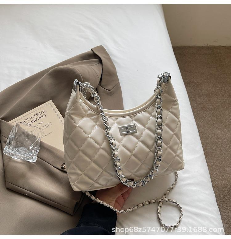 Rhombus Chain Bag Women's Spring and Summer 2025 New Fashion Niche Shoulder Messenger Bag High-end Bucket Bag