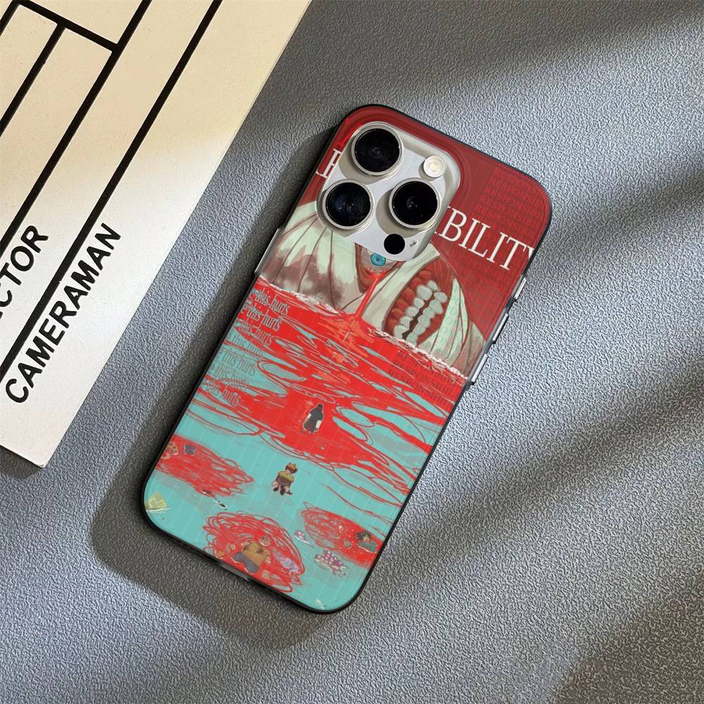 Popular Game Anime M-Mouthwashing For IPhone 17 16 15 Plus Pro Max 12 14 Plus 11 13 Wave Corrugated Stripe Funda Phone Cover