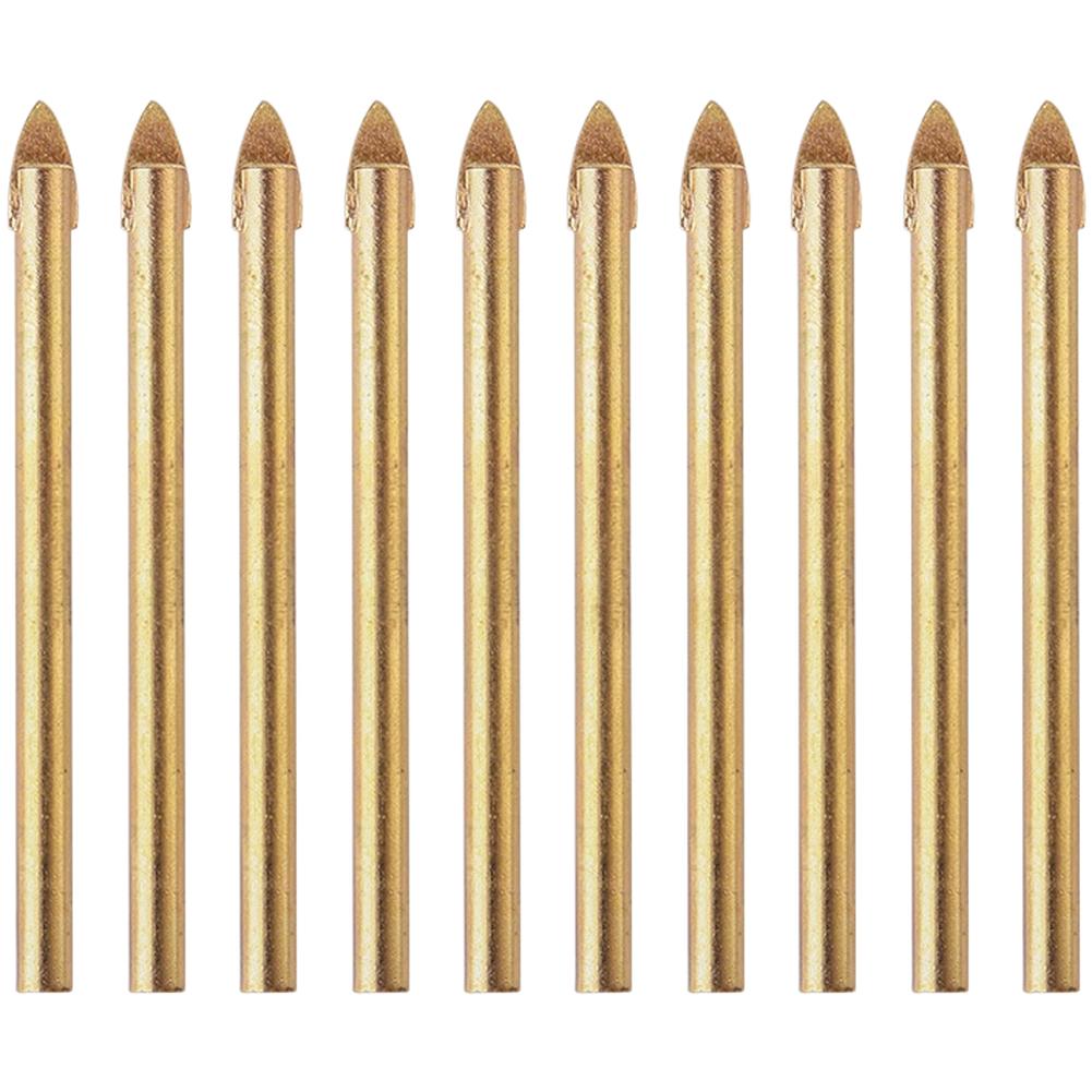 10pcs 6mm Glass Drill Bits Glass Hole Opener Alloy Triangular Drill Bits For Tiles Marble Mirrors Glass Drilling