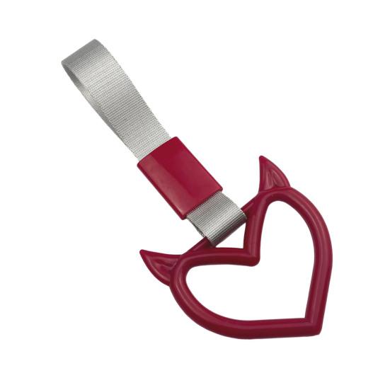 

Кільце-рука Диявольське Серце Кільце-попередження на задній бампер автомобіля Універсальне Потяг Автобус Авто Серцеподібна ручка Ремінець Декорація Автоаксесуари червоний